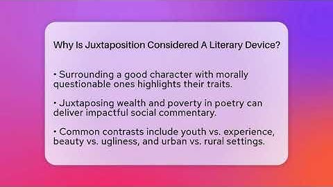 Why Is Juxtaposition Considered A Literary Device? - The Prose Path