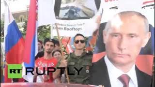 Pro-Russia protest held in front of Turkish consulate in Sydney