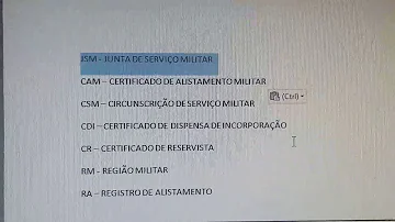 O que quer dizer RM na reservista?