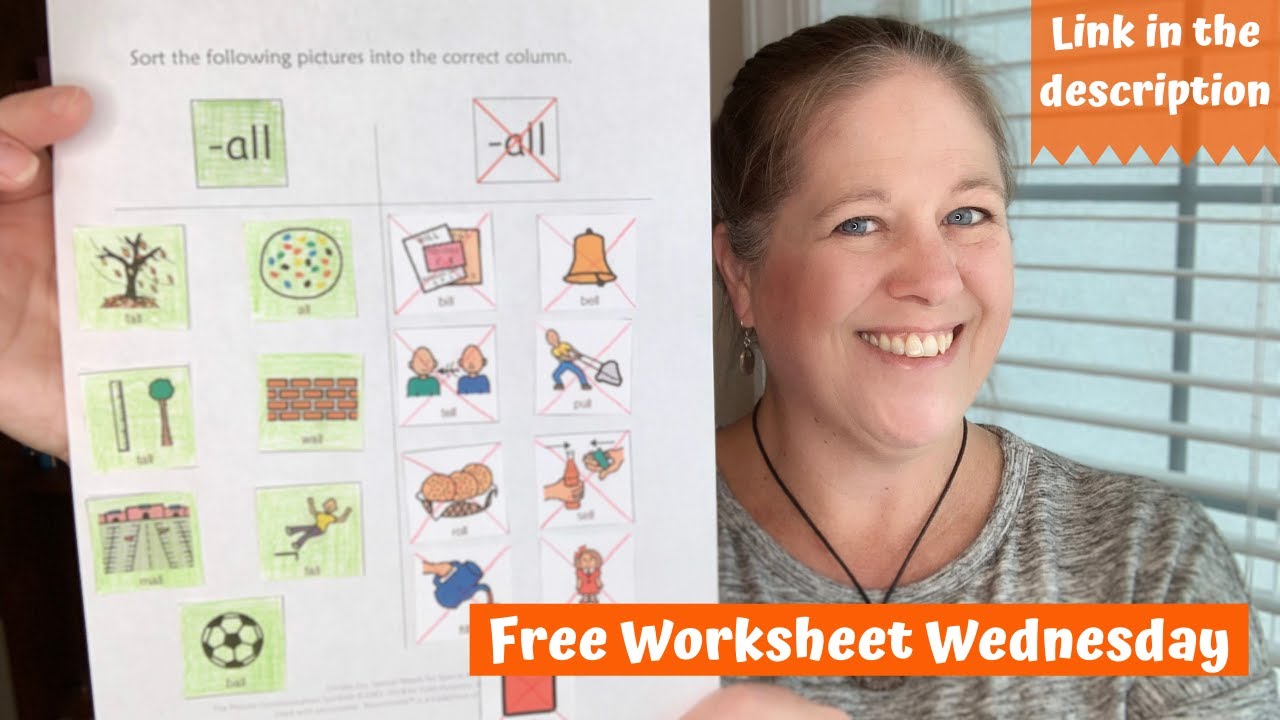 Free Worksheet Wednesday: -all word sorting - YouTube
