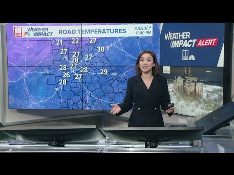 Snow moves out but low temperatures remain with slick roads - YouTube