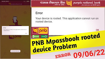 PNB Mpassbook rooted device Problem || PNB mpassbook error problem @Punjab National Bank