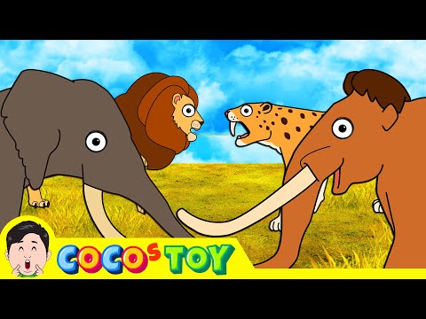 Mammoth &amp;amp; Smilodon&amp;#39;s wonder time travelㅣcenozoic animals, animals cartoonㅣCoCosToy