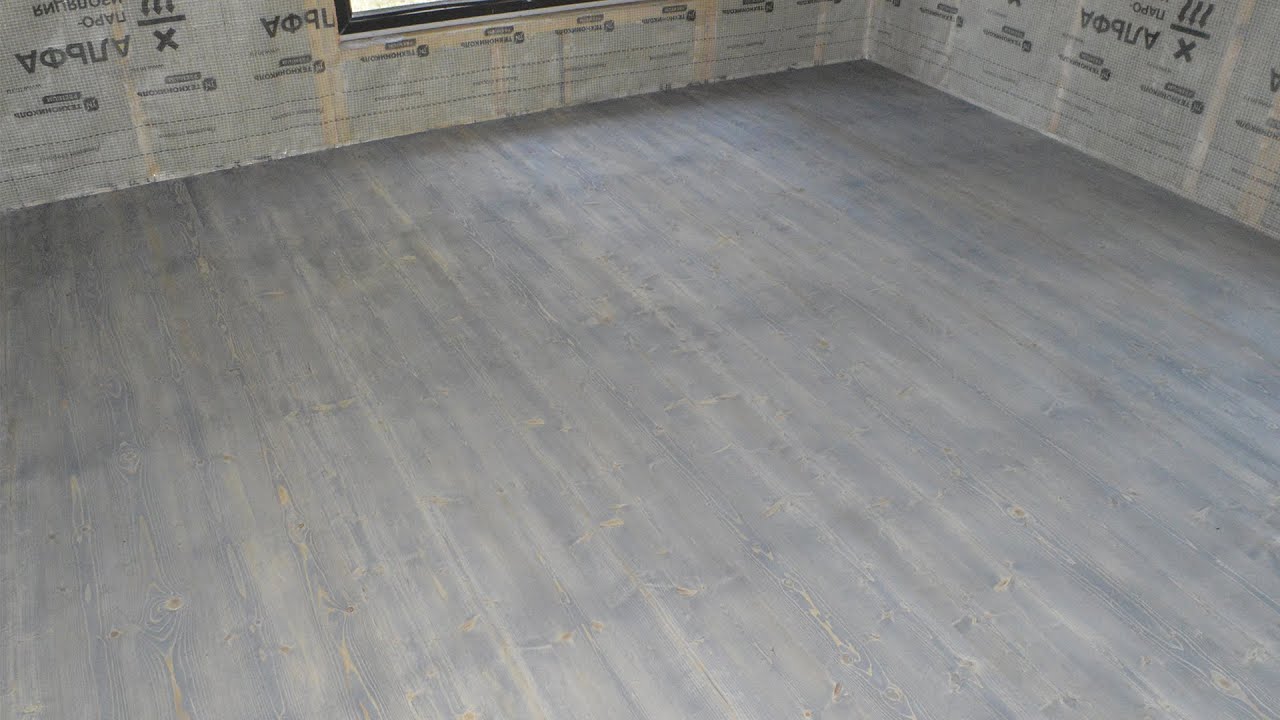 Пол из шпунтованной доски, внешне не отличим от паркета. Шлифовка и ...