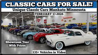 CLASSIC CARS FOR SALE!!  LOT WALK VIDEO Unique Classic Cars Mankato February 2025