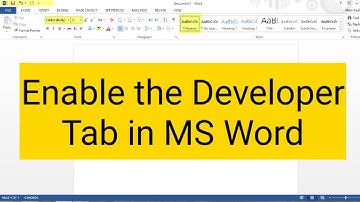 Enable the developer tab in ms word | How to enable ms word developer tab| ms word developer tab