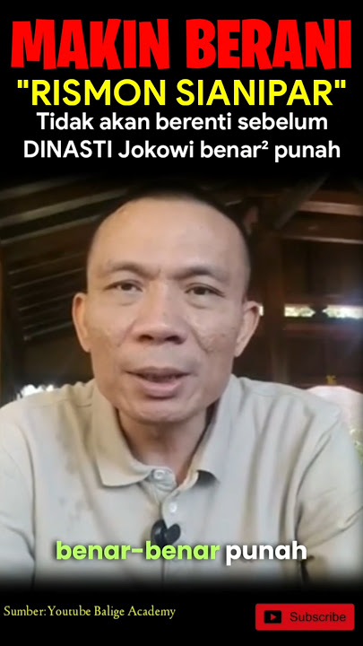 MORE BRAVE‼RISMON SIANIPAR WILL NOT STOP BEFORE THE JOKOWI DYNASTY IS EXTINCT #roysuryo #jokowi