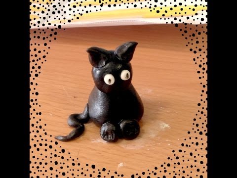 Gato negro para Halloween en fondant - YouTube