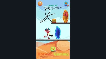 Stickman Draw Troll Puzzle LEVEL 47 Help him eat hamburger and not get hurt - Gameplay Walkthrough