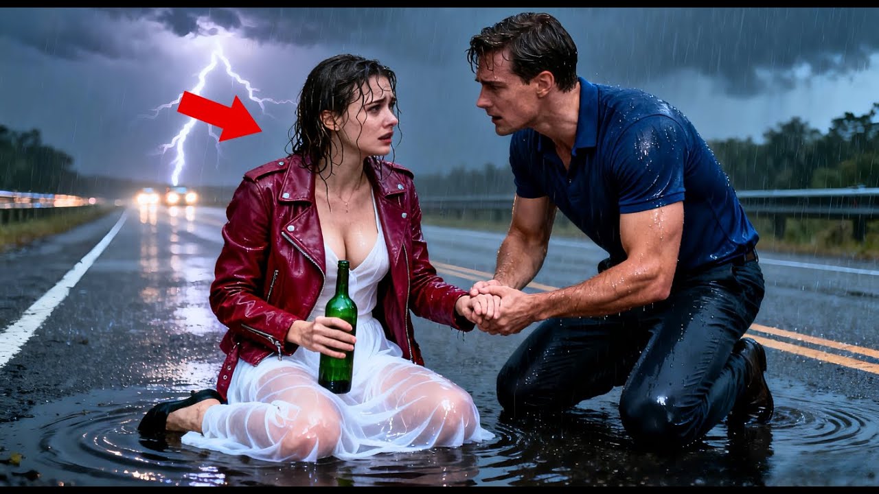 “Why Did You Save Me” — A Single Dad Rescued a Drunk Woman in a Storm and Learned the Truth