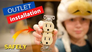 how to safely wire an outlet step by step easy (dad teaching)