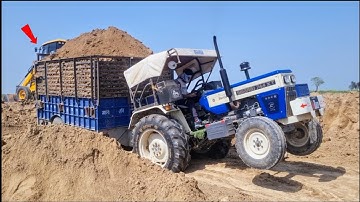 Jcb 3dx Machine Working Mud Loading Swaraj Tractor | Jcb and Tractor Cartoon Video | Jcb video