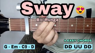 Sway - Bic Runga (EASY GUITAR TUTORIAL - 4 Easy Chords)