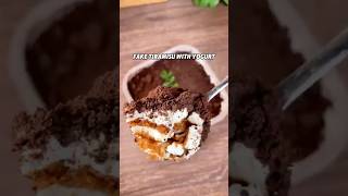 Super Easy Yogurt Fake Tiramisu #dessert #recipe #easyrecipe #tiramisu #foodie