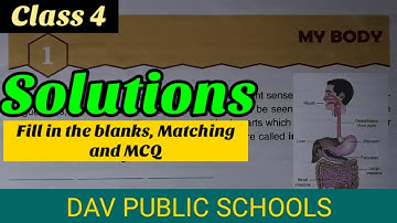 DAV Science class 4 Chapter 1 My Body Solutions