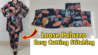 नय लग शर स सख पलज क Cutting And Stitching Palazzo Cutting Stitching In Hindi Plazo Diy