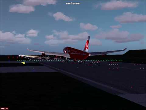 Landing by Captain Nabeel.... please subscribe!!!!.My first landing with Airbus a340-300 airasia x!!!