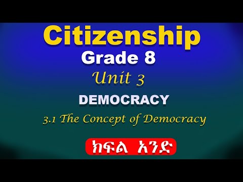 Grade 8 Citizenship Education Unit 3 Part 1 Democracy The Concept Of Democracy