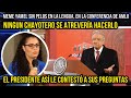 MEME YAMEL SIN PELOS EN LA LENGUA EN LA CONFERENCIA DE AMLO, ASÍ LA TRATÓ EL PRESIDENTE.