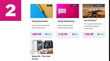 How To Create Course Cards Using HTML, CSS & JavaScript - Part 2