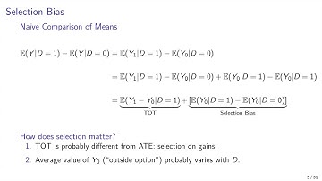Core Empirical Research Methods - Selection on Observables