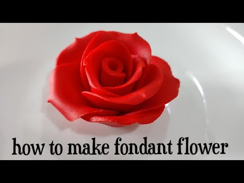 Fondant Cake topper , Easy fondant flower Making  , Cake decorating for beginners , Fondant flower