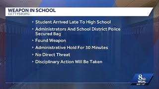 Student brought weapon to Gettysburg Area High School, administrators say