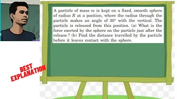 A particle of mass m is kept on a fixed, smooth sphere of radius R at a position, where the radius