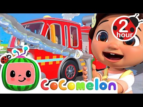 Fire Truck Wash Song with JJ  CoComelon Nursery Rhymes & Kids