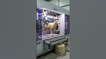 🚜 Modern Sheep Shearing Machine 🐑 | Automatic Wool Removal Without Flying Fibers #woolyarn #dyers