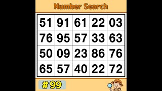 【JimmyPuzzle】 Boost Brainpower with a Number Game! 《Number Search｜Brain Training》 #99 screenshot 2