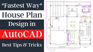 *Fastest Way* Simple House Plan Design in AutoCAD