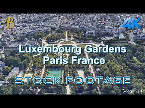 ⁣20200501-Google Earth Aerial Flyover Birdseye View Stock Footage Luxembourg Gardens Paris France 4k