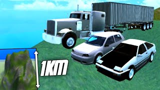 SALTANDO DA MAIOR MONTANHA DO JOGO!! (Mais de 1.000 Metros de Altura) Car Crash Simulator