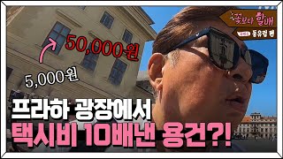 택시비는 5000원인데, 팁을 5만원이나...?! 익숙하지 않은 체코 돈에 택시비 실수한 용건할배 ㅜㅜ | #꽃보다할배_동유럽편 EP4-1