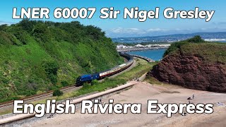 Epic Train Journey: Sir Nigel Gresley&#39;s Majestic Arrival at Dawlish - English Riviera Express