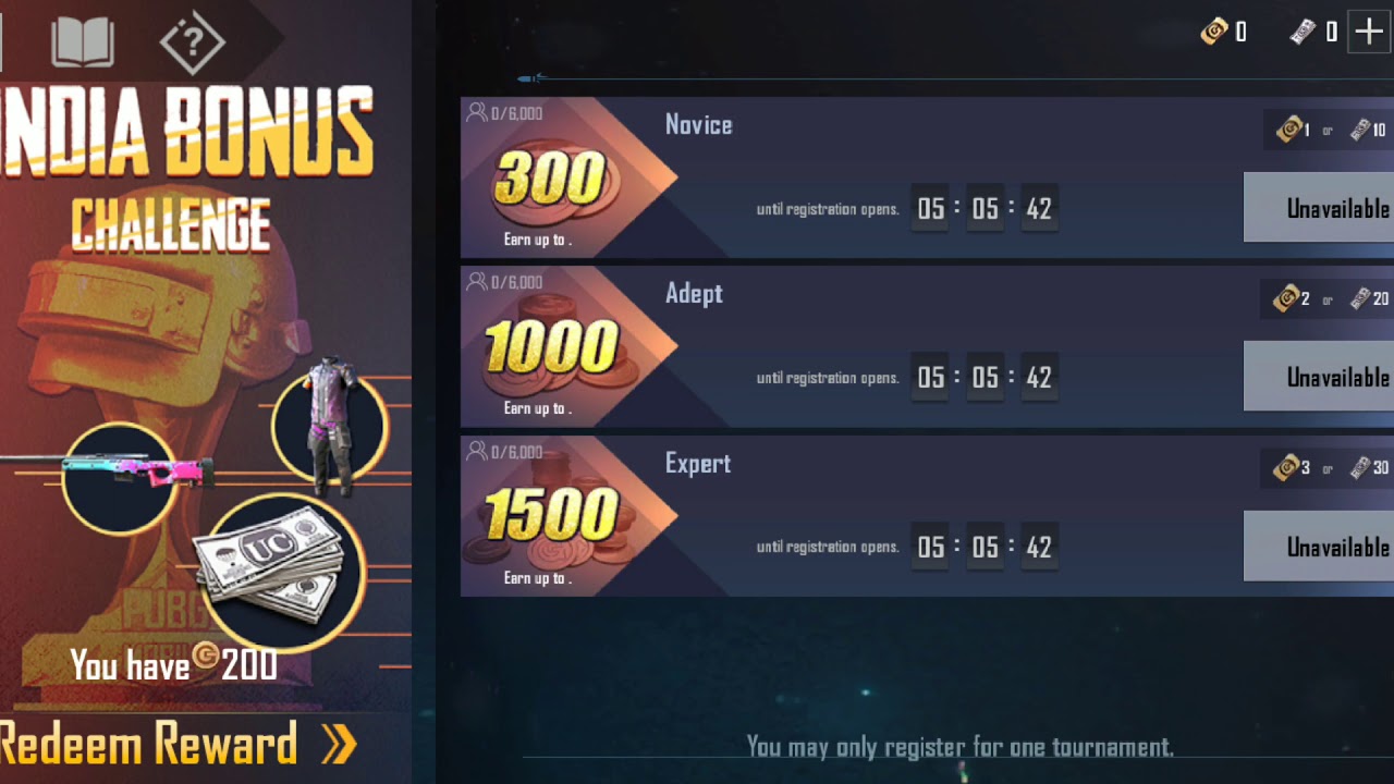 How to redeem PUBG Indian bonus challenge reward