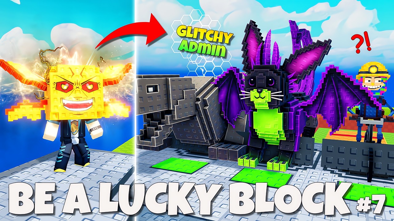 CAKEP!! Update Glitchy Admin Baru & DinoByte Brainrot 🦖🔥🦖 | Be a Lucky Block Indonesia