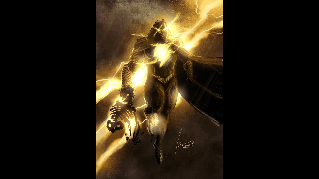 Black Adam speedpaint drawing the rock DCfandome trailer scene