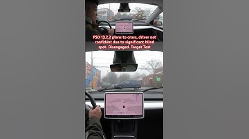 FSD 13.2.2 on Stop,driver not confident (blindspot). Disengaged. Target Test #teslafsd #fsdbeta #fsd