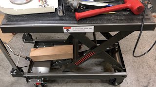 Harbor Freight 1000lb Hydraulic Table Cart (first look)!