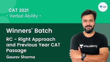 RC - Right Approach and Previous Year CAT Passage l Winners