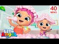 Bath song | Pink Bubble Bath Party Songs | Little Angel Kids Songs &amp; Nursery Rhymes