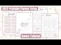 2022 printable planner setup  plan with me canva tutorial