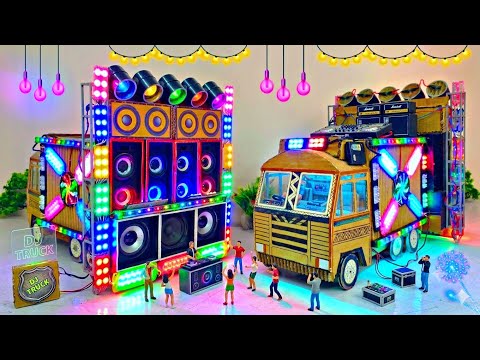 Mini DJ setup | How to make a mini cardboard DJ truck | Mini DJ setup loading | DJ vehicle
