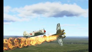 Группа И-16, перехват  Hs 129 с прикрытием из Bf 109 E-7