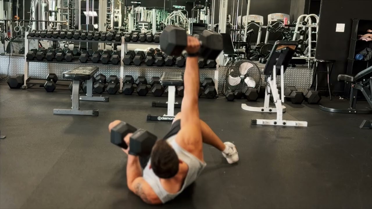 ALTERNATING RECIPROCAL DUMBBELL FLOOR PRESS