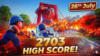 2703 HIGH SCORE RUN! 🔥 (July 26, 2026) | Frontline Breakthrough | Last War: Survival #lastwar