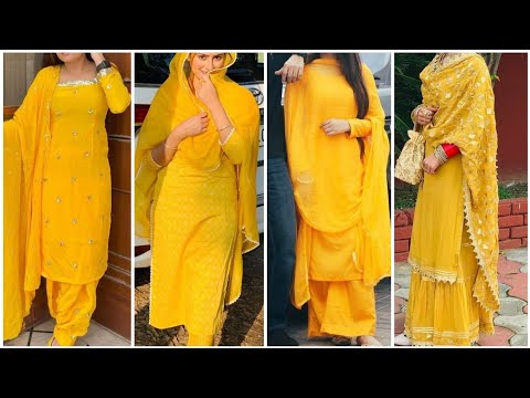 Yellow Banarasi Silk Punjabi Suits, Yellow Banarasi Silk Punjabi Salwar  Kameez and Yellow Banarasi Silk Punjabi Salwar Suits Online Shopping