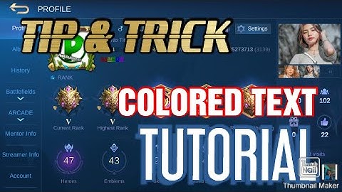 HOW TO COLOR FONT ON MOBILE LEGEND PROFILE EASY TRICK!!